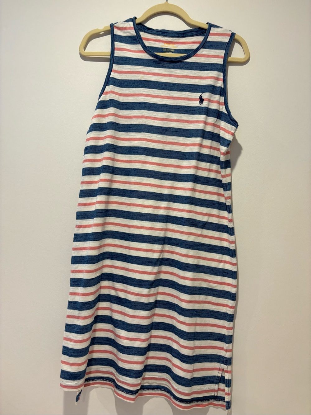 Polo by Ralph Lauren Blue, White, Pink Striped midi dress